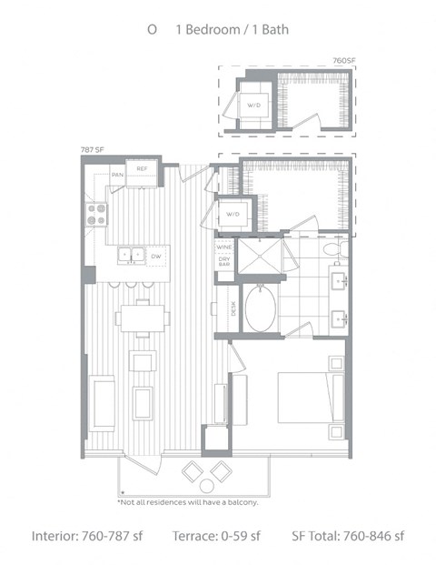 O 1 bed 1 bath at Stanza Little Italy, California